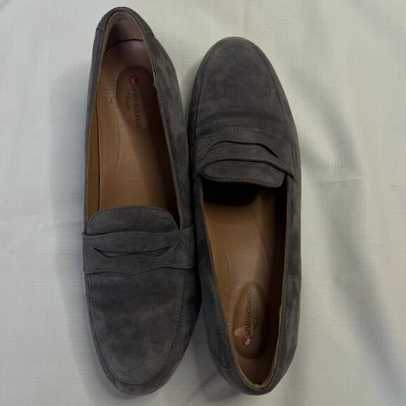 Clarks Unstructured Un Blush Go Grey Suede Loafers | Size 10 - Picture 11 of 12